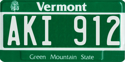 VT license plate AKI912