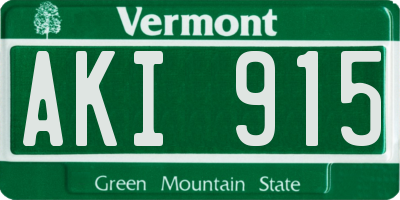 VT license plate AKI915