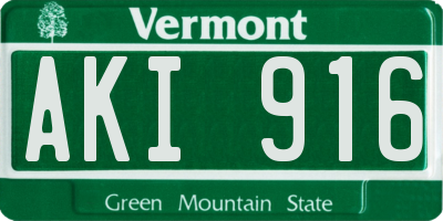 VT license plate AKI916