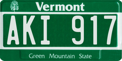 VT license plate AKI917