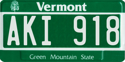 VT license plate AKI918