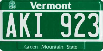 VT license plate AKI923