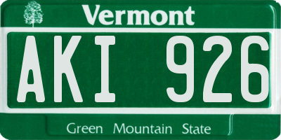 VT license plate AKI926