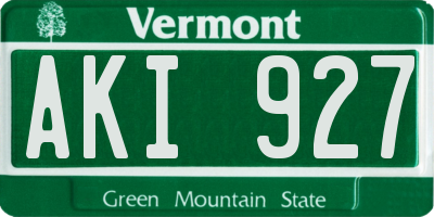 VT license plate AKI927