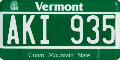 VT license plate AKI935