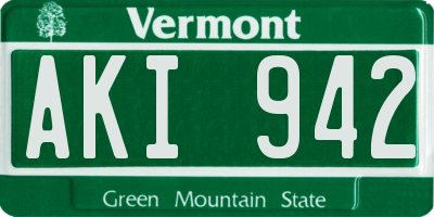 VT license plate AKI942