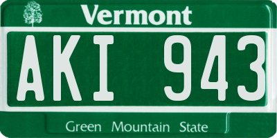 VT license plate AKI943