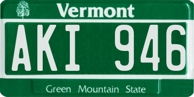 VT license plate AKI946