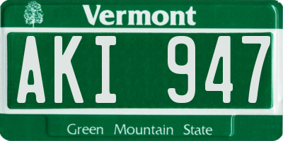 VT license plate AKI947