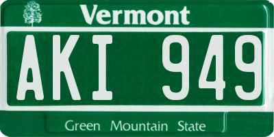 VT license plate AKI949