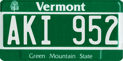 VT license plate AKI952