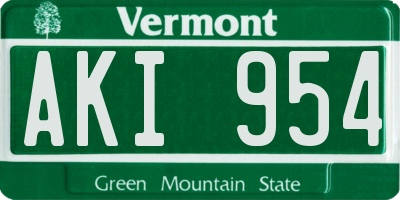 VT license plate AKI954