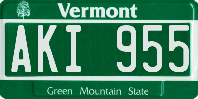 VT license plate AKI955