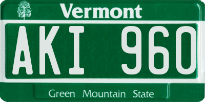 VT license plate AKI960