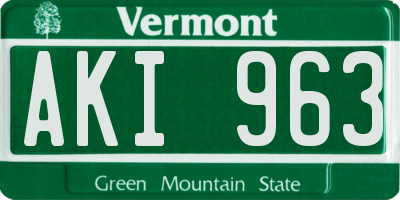 VT license plate AKI963