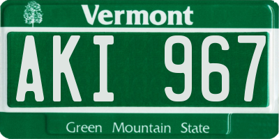 VT license plate AKI967