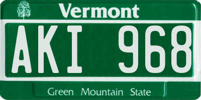 VT license plate AKI968