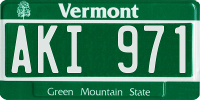 VT license plate AKI971