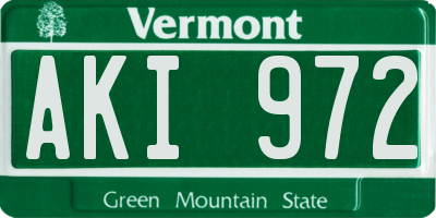 VT license plate AKI972