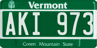 VT license plate AKI973