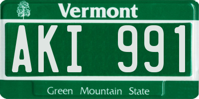 VT license plate AKI991