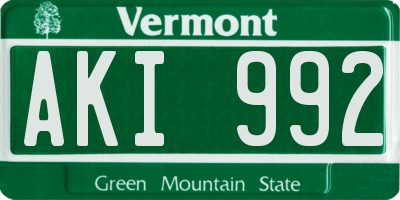 VT license plate AKI992