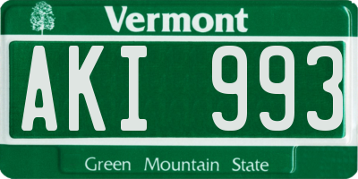 VT license plate AKI993