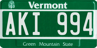 VT license plate AKI994