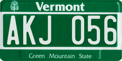 VT license plate AKJ056
