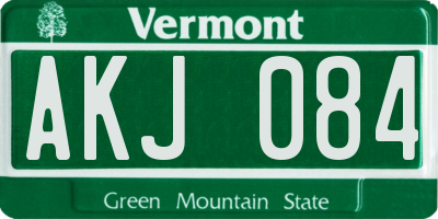 VT license plate AKJ084