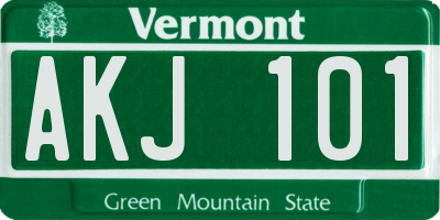 VT license plate AKJ101