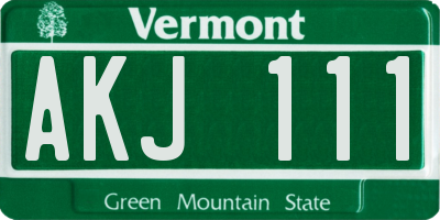 VT license plate AKJ111
