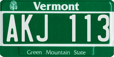 VT license plate AKJ113