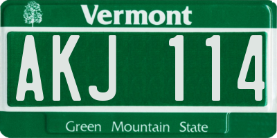 VT license plate AKJ114