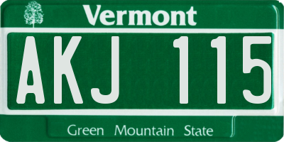 VT license plate AKJ115