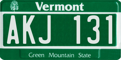 VT license plate AKJ131