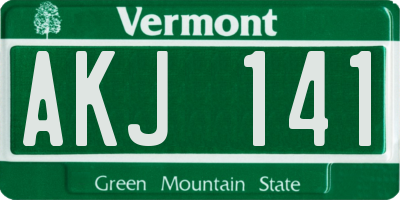 VT license plate AKJ141