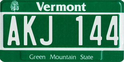 VT license plate AKJ144