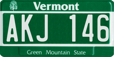 VT license plate AKJ146