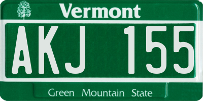 VT license plate AKJ155