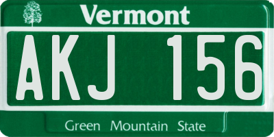 VT license plate AKJ156