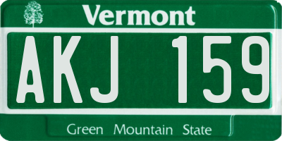 VT license plate AKJ159