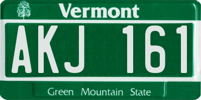 VT license plate AKJ161