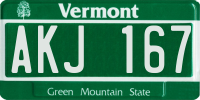 VT license plate AKJ167