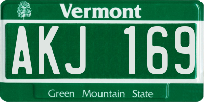 VT license plate AKJ169