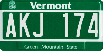 VT license plate AKJ174