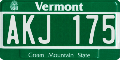VT license plate AKJ175