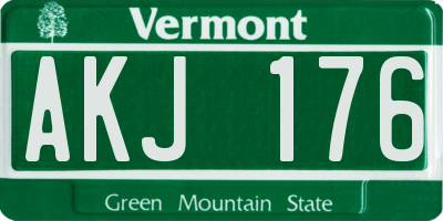 VT license plate AKJ176