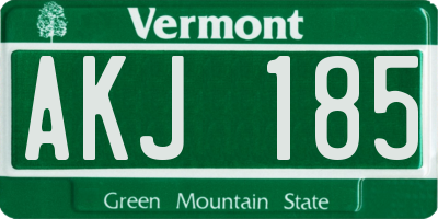 VT license plate AKJ185