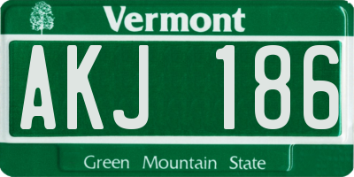 VT license plate AKJ186